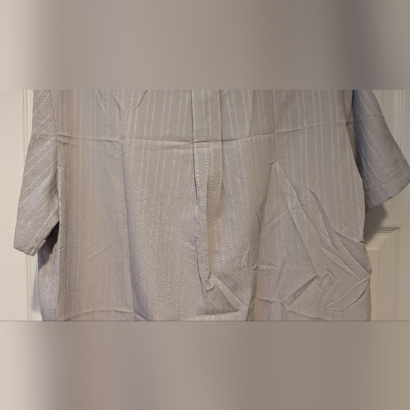 COOFANDY NWT Men's Gray Short Sleeve Striped Buttoned Casual Shirt Size Large - Picture 8 of 15